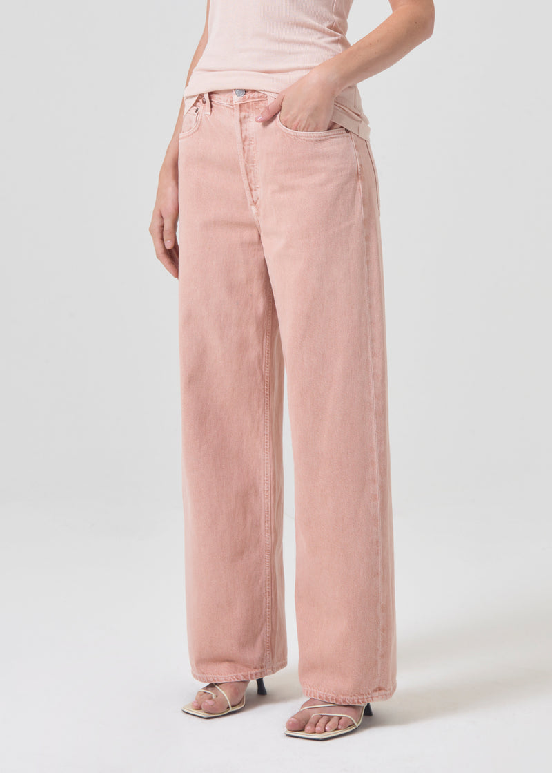 High Waisted Women's Pink Jeans Korean Fashion Baggy Wide Leg Mom Straight  Pants