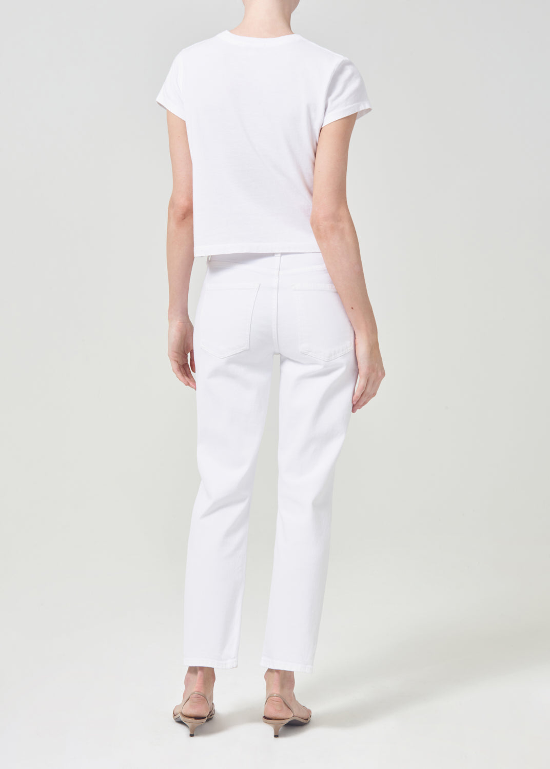 Kye Mid Rise Straight Crop (Stretch) in Sour Cream