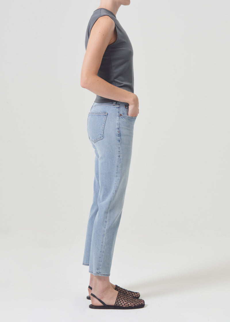 Kye Mid Rise Straight Crop (STRETCH) in Diversion