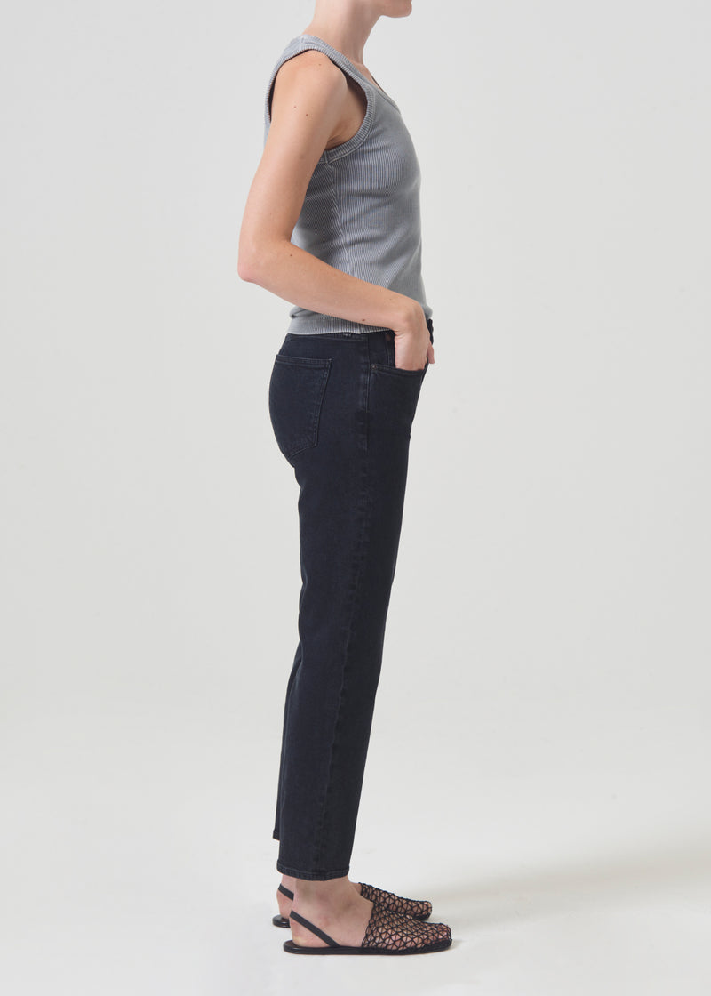 Kye Mid Rise Straight Crop STRETCH in Pepper AGOLDE