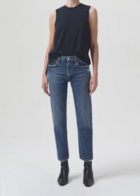 Kye Mid Rise Straight Crop (STRETCH) in Notion