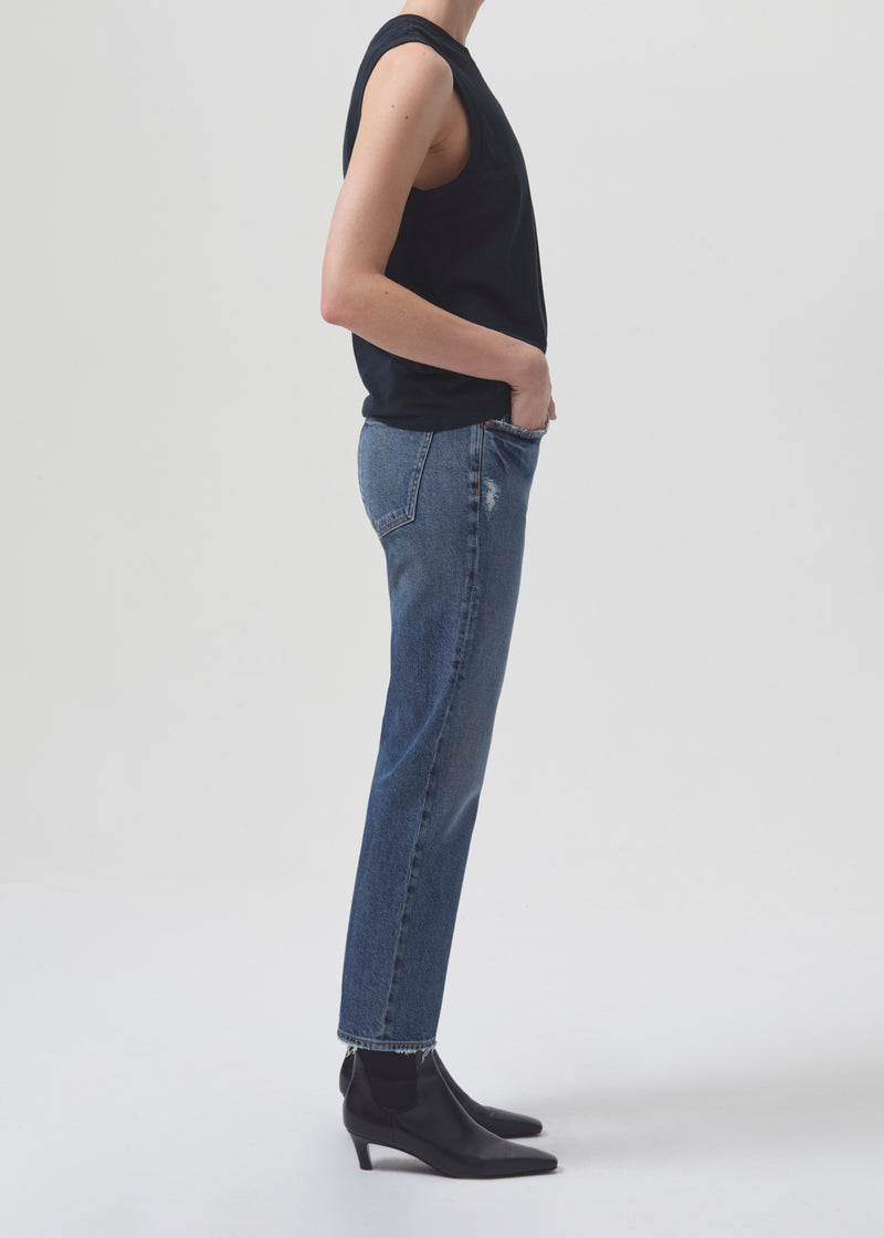 Kye Mid Rise Straight Crop (STRETCH) in Notion SIDE