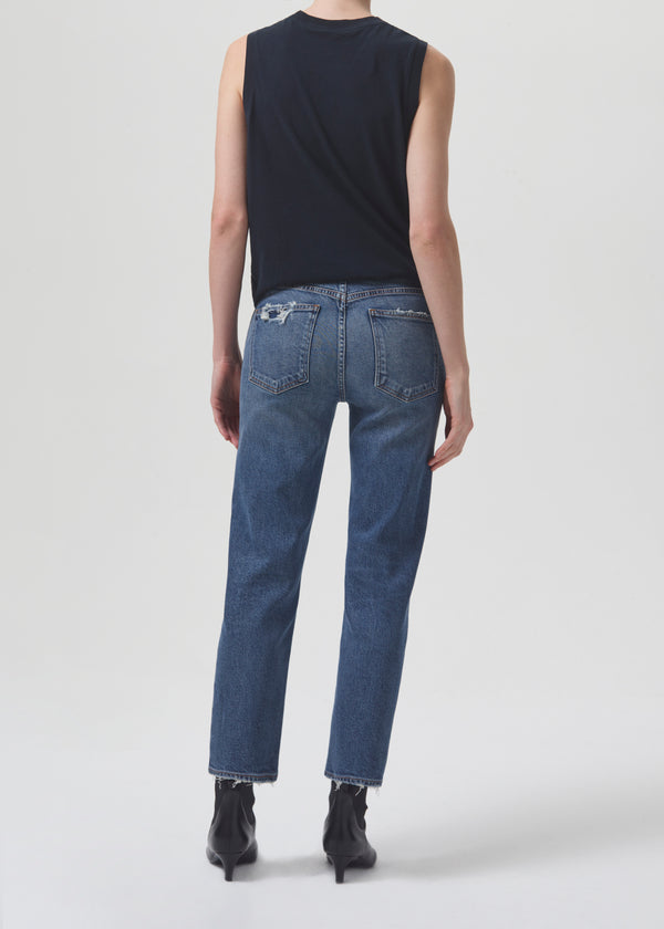 Kye Mid Rise Straight Crop (STRETCH) in Notion BACK