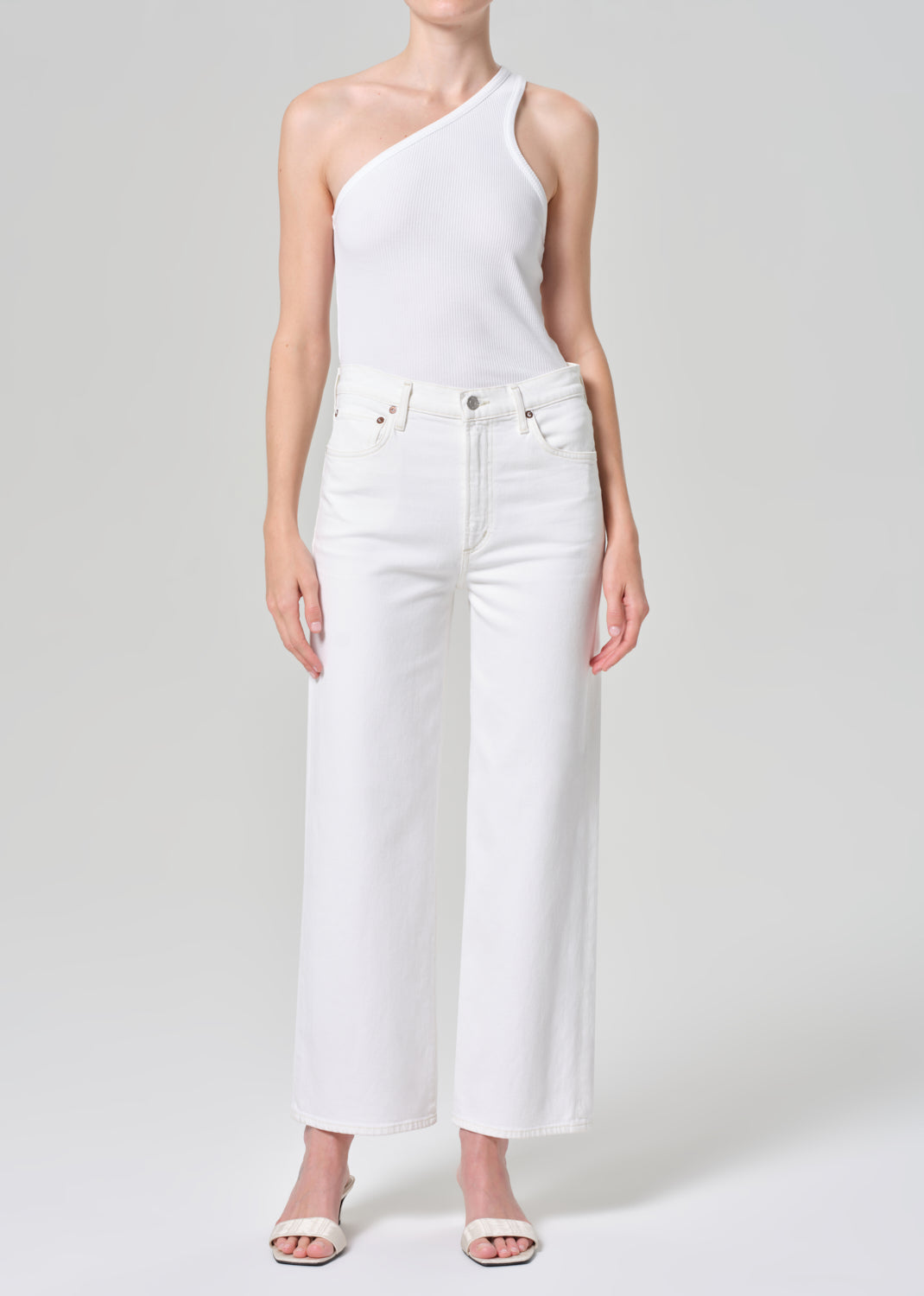 Harper Straight Jean (Stretch) in White Wash