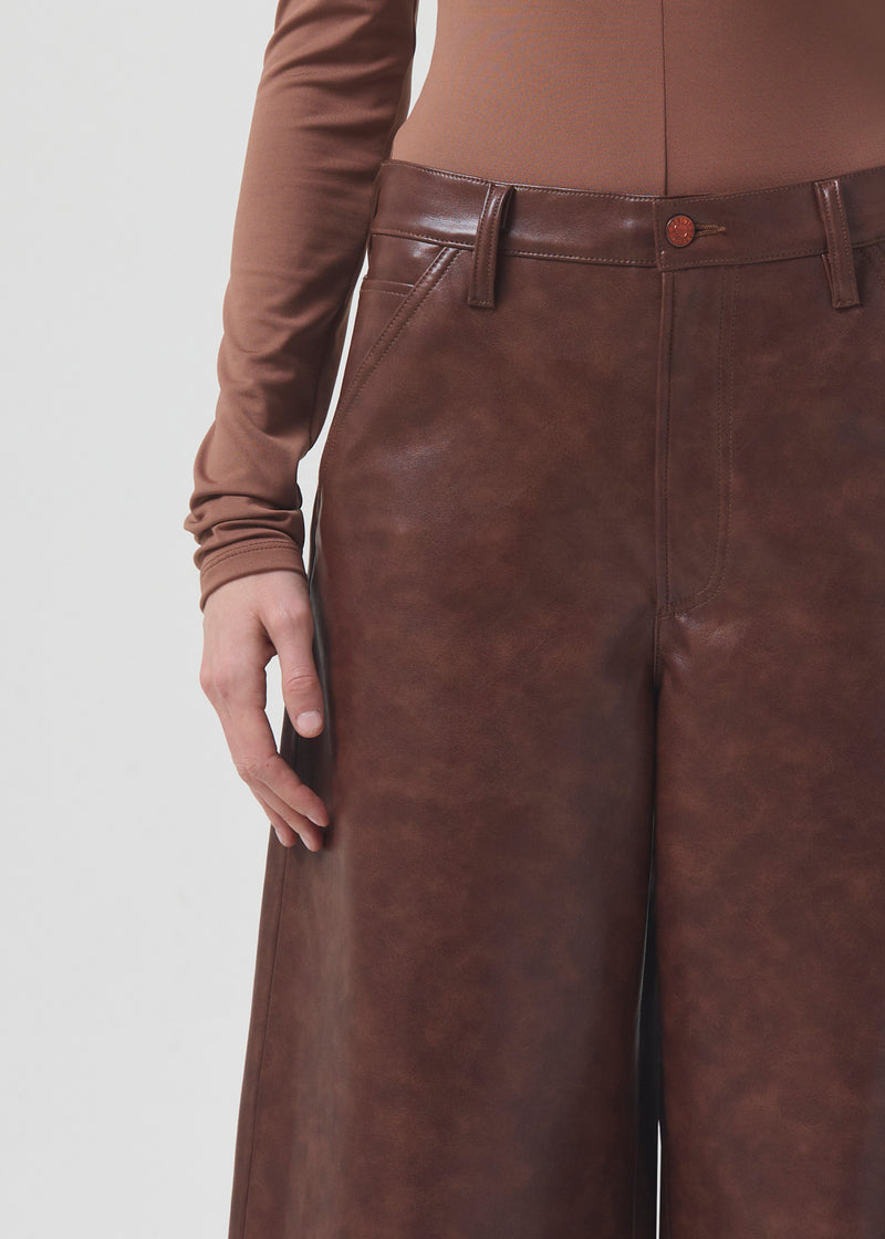 Dale Recycled Leather Trouser in Cola