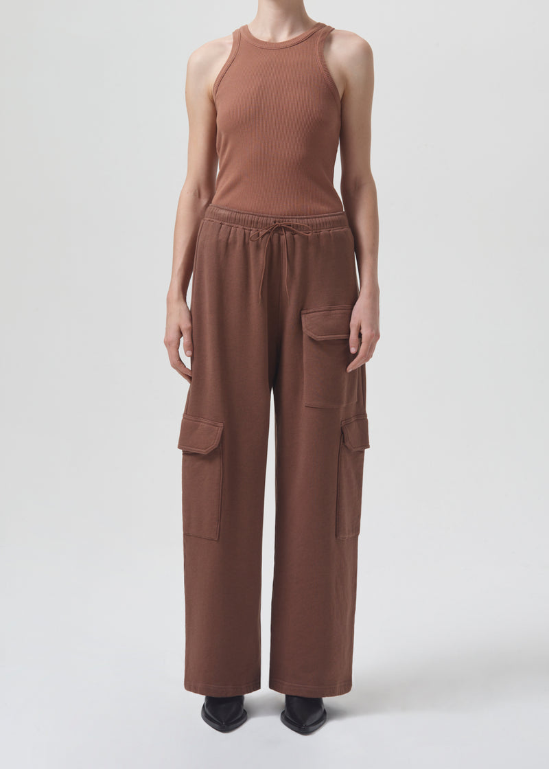 Ramsey Wide Leg Sweatpant in Beeswax front