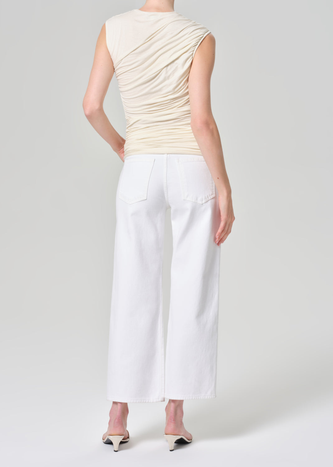 Harper Crop Jean in Sour Cream back