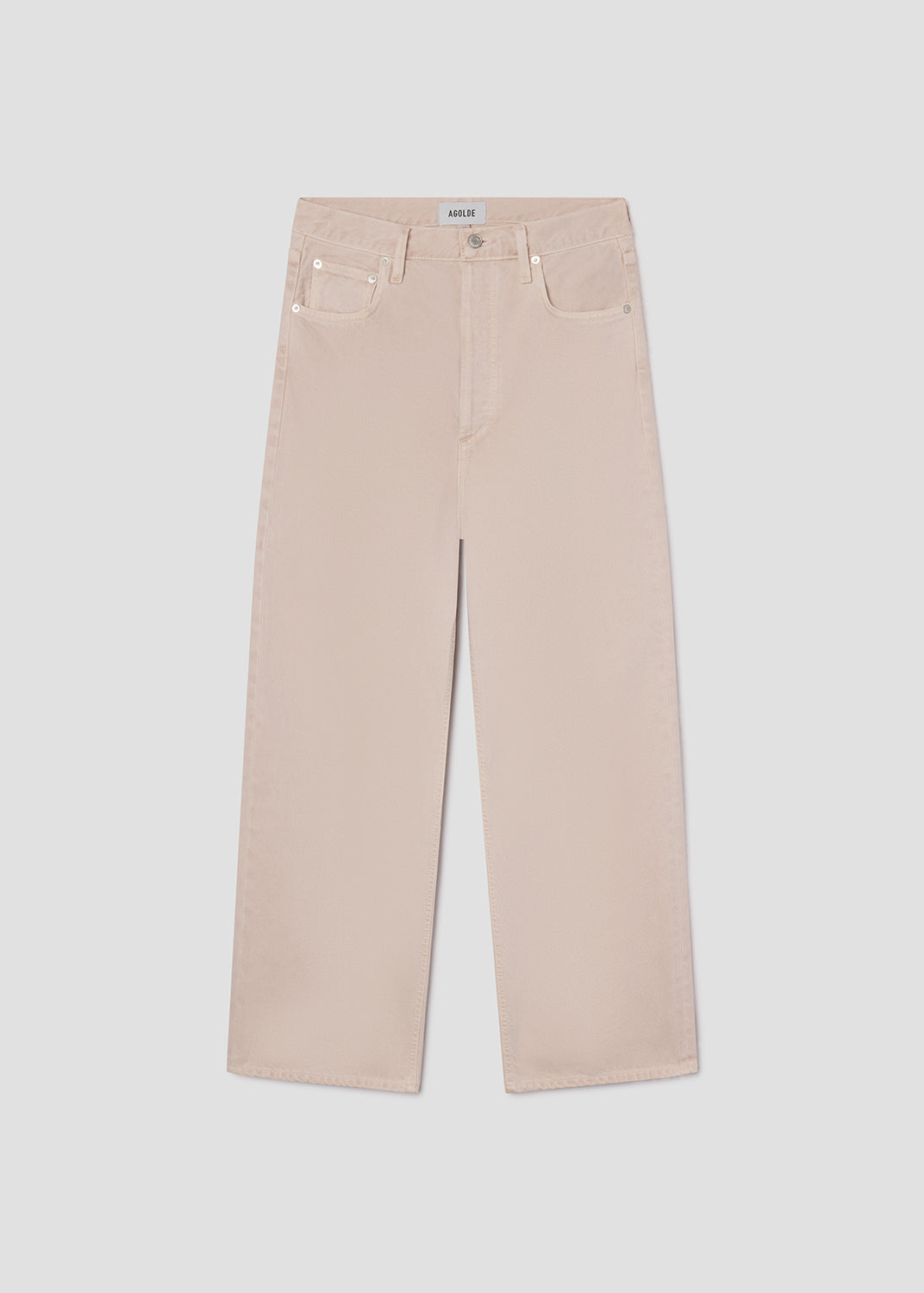 Beige pants on a light gray background