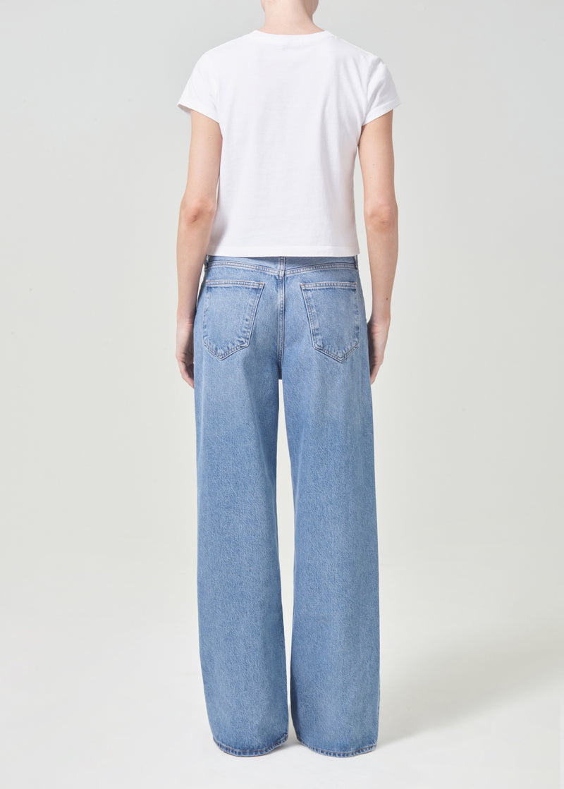 Mid Rise Baggy Leg Puddle Jean in Riley Vintage Wash