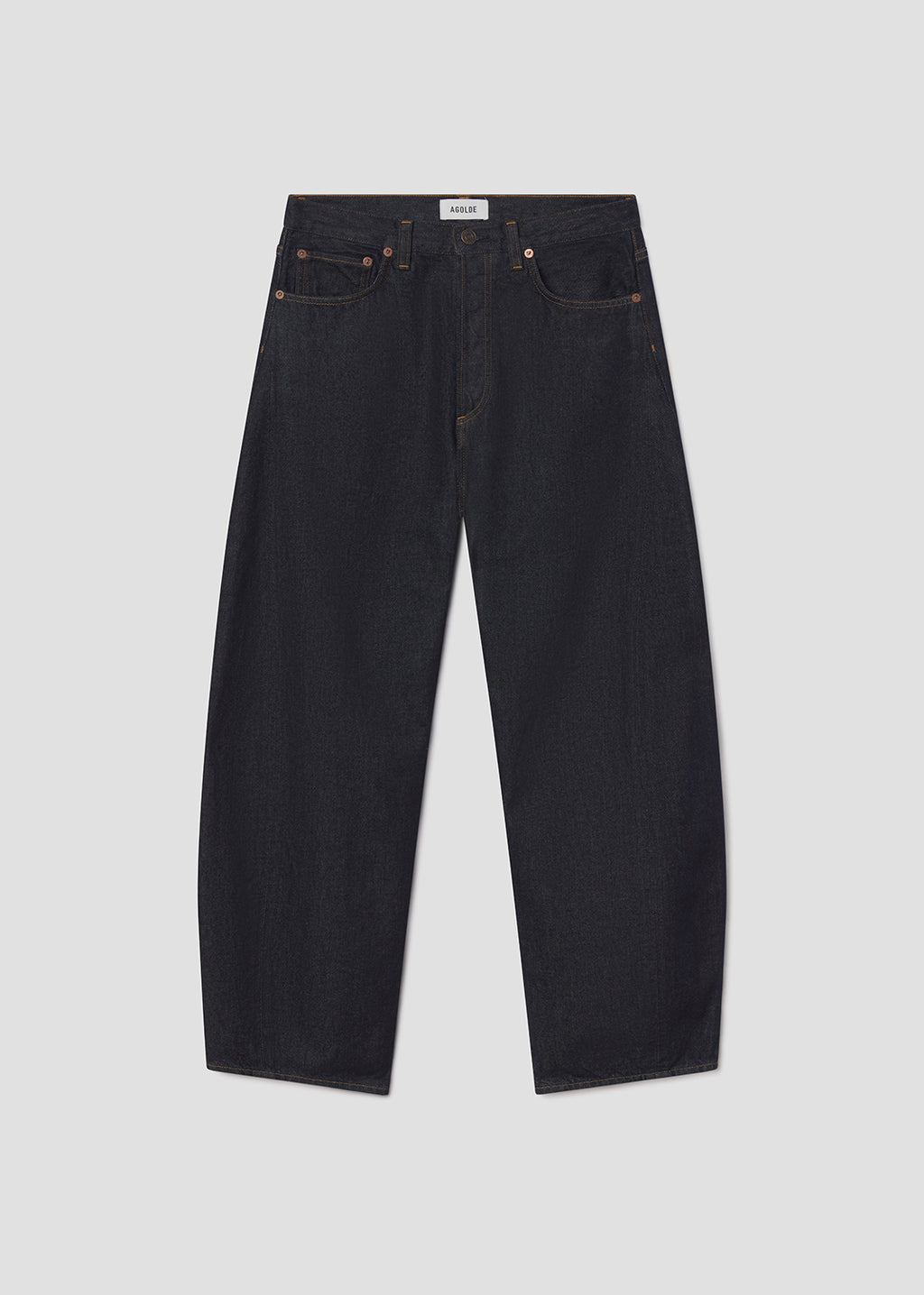 Black jeans on a light gray background