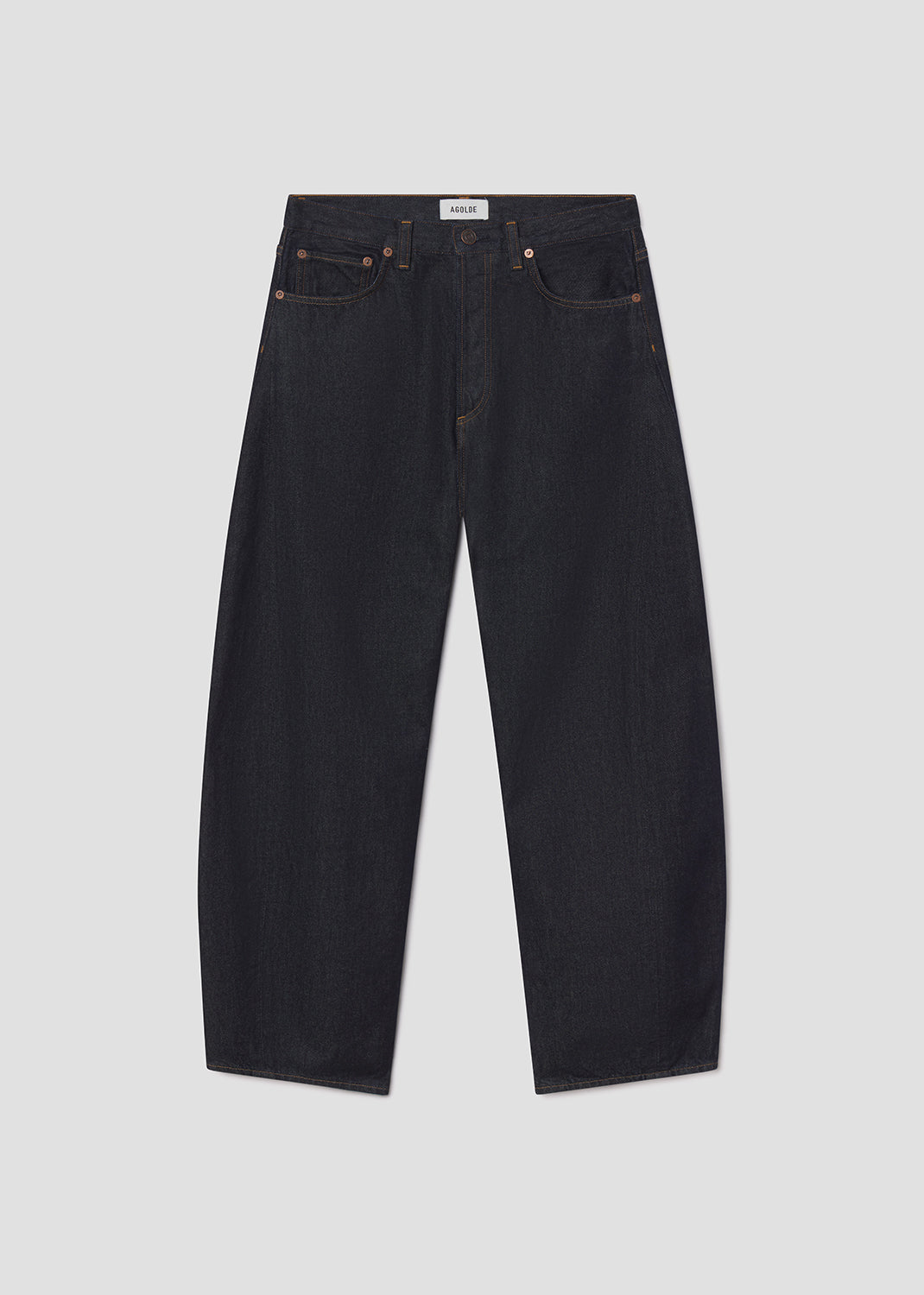 Black jeans on a light gray background