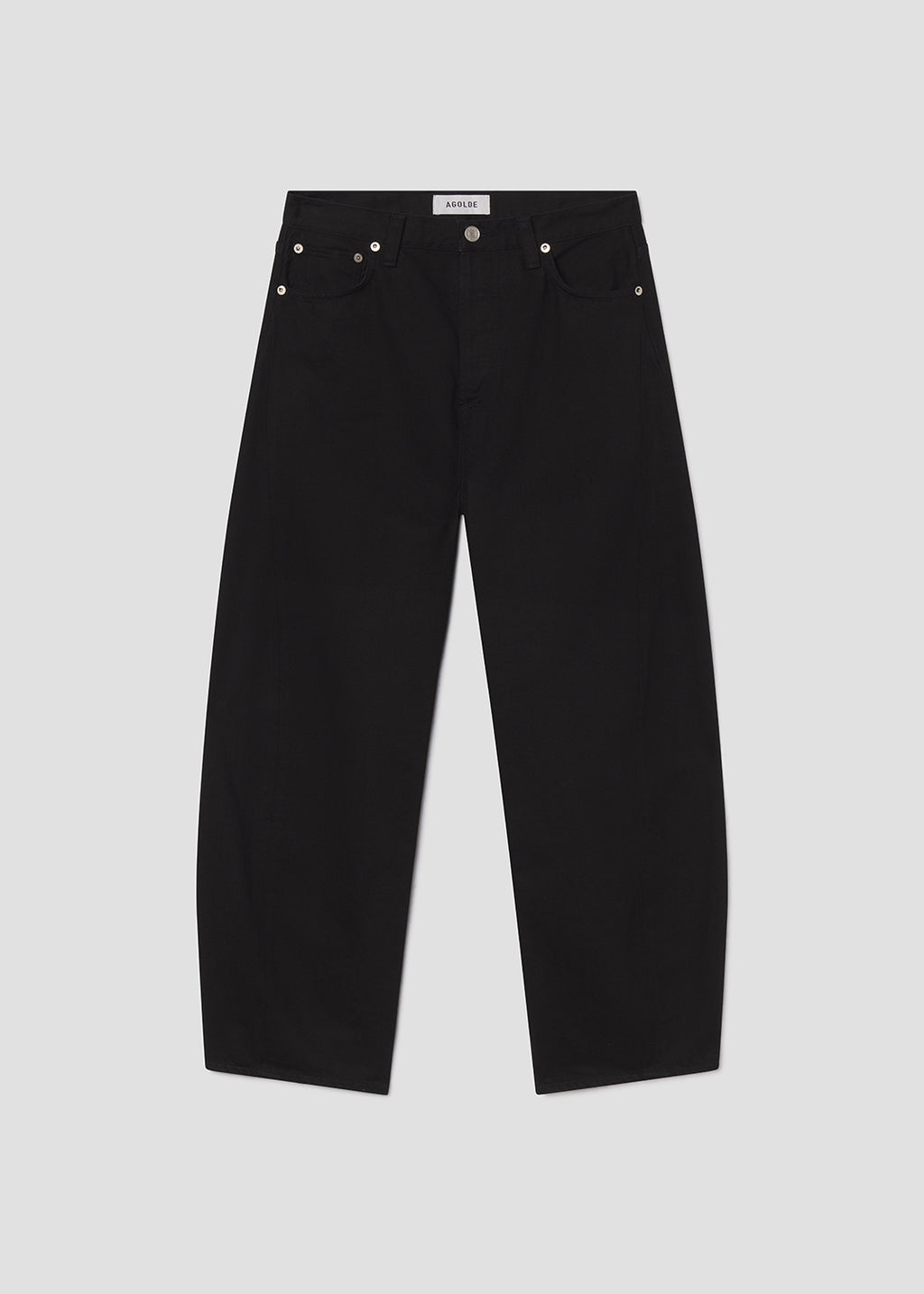 Black jeans on a light gray background