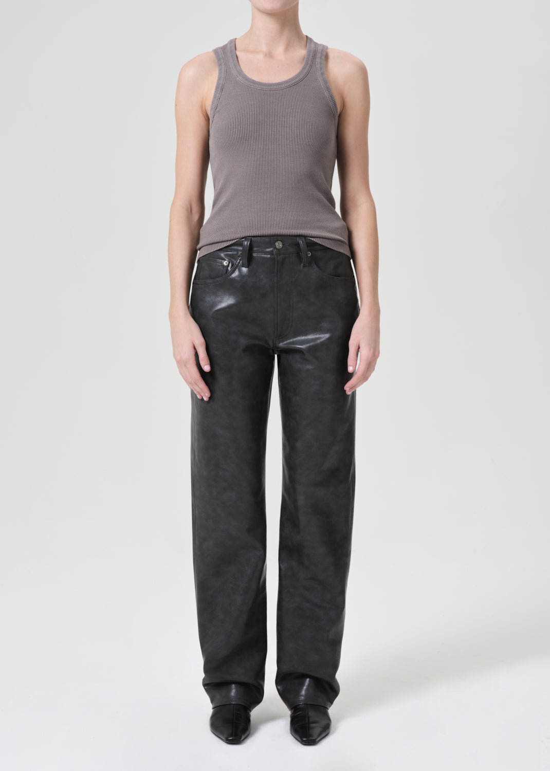 Recycled Leather Kelly Jean in Smoke front