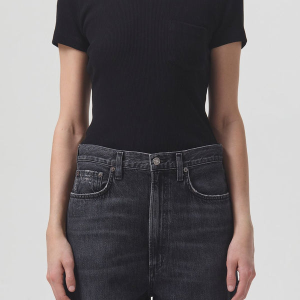 Arlo Rib Tee in Black – AGOLDE