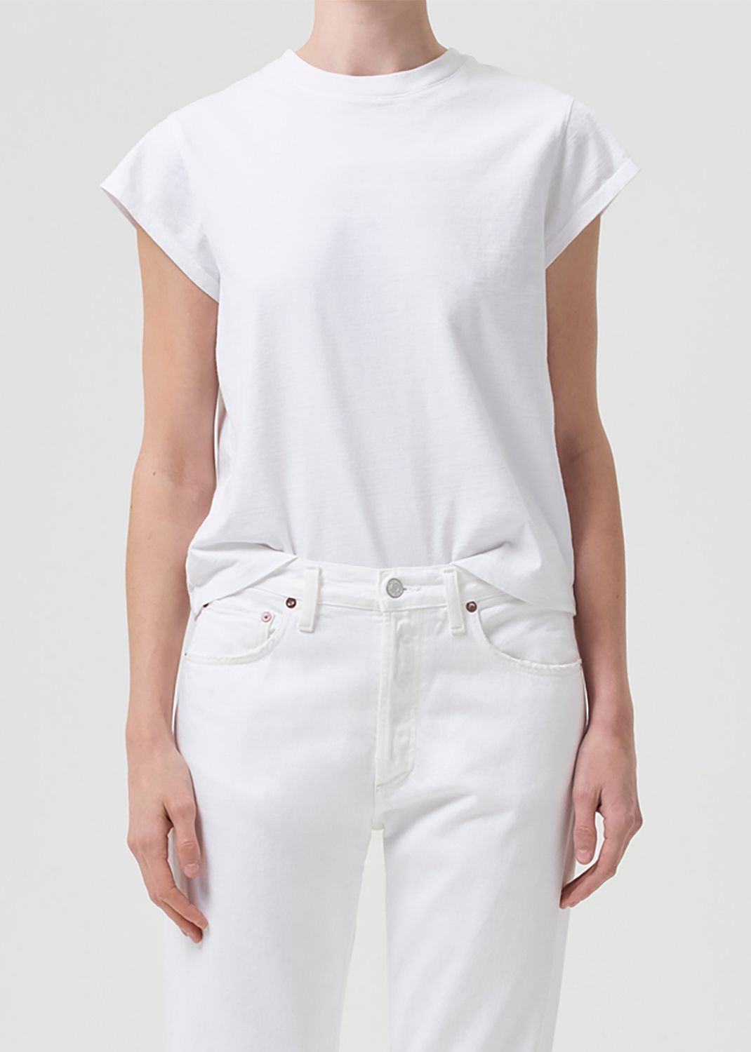 Bryce Tee in White – AGOLDE