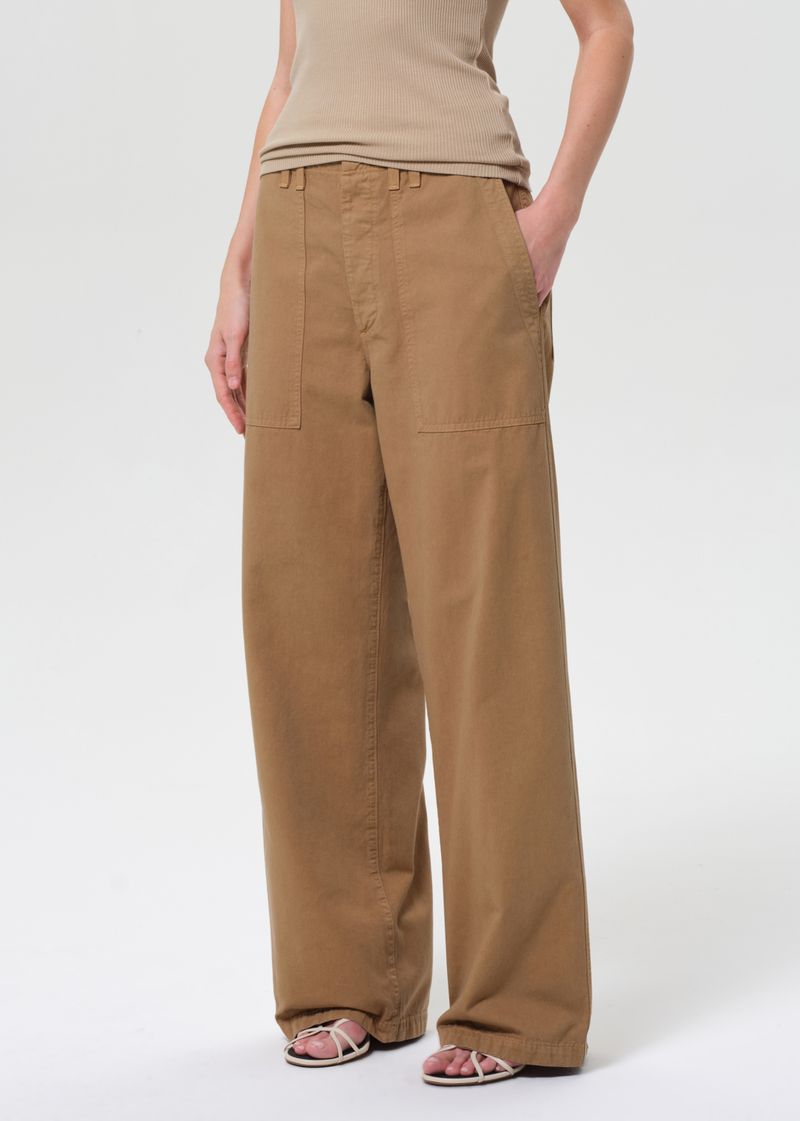 Yuna Low Slung Utility Pant in Crocodile close up