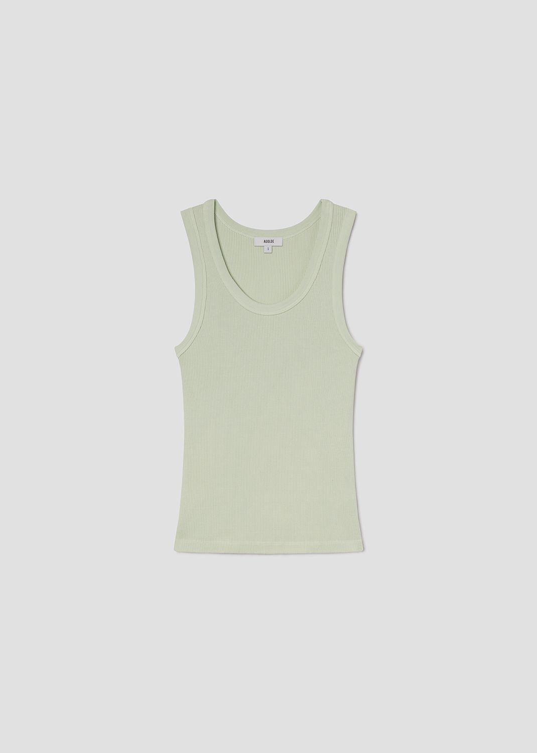 Poppy Scoop Neck Tank in Mint Cream Flat