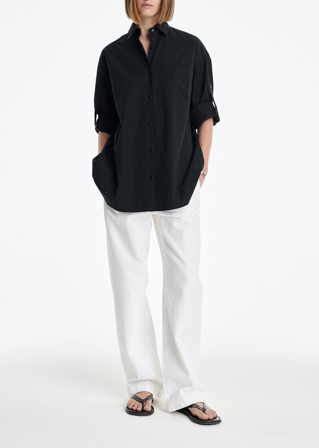 AGOLDE x MARIA MCMANUS A-Line Shirt Poplin in Black
