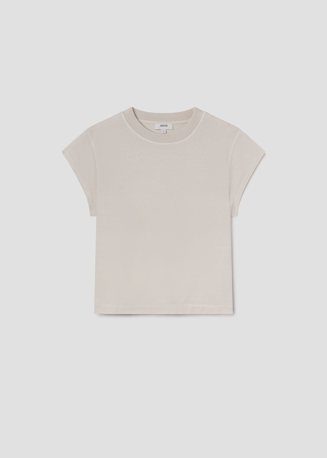 Long Line Bryce Cap Sleeve Tee in Bone Flat