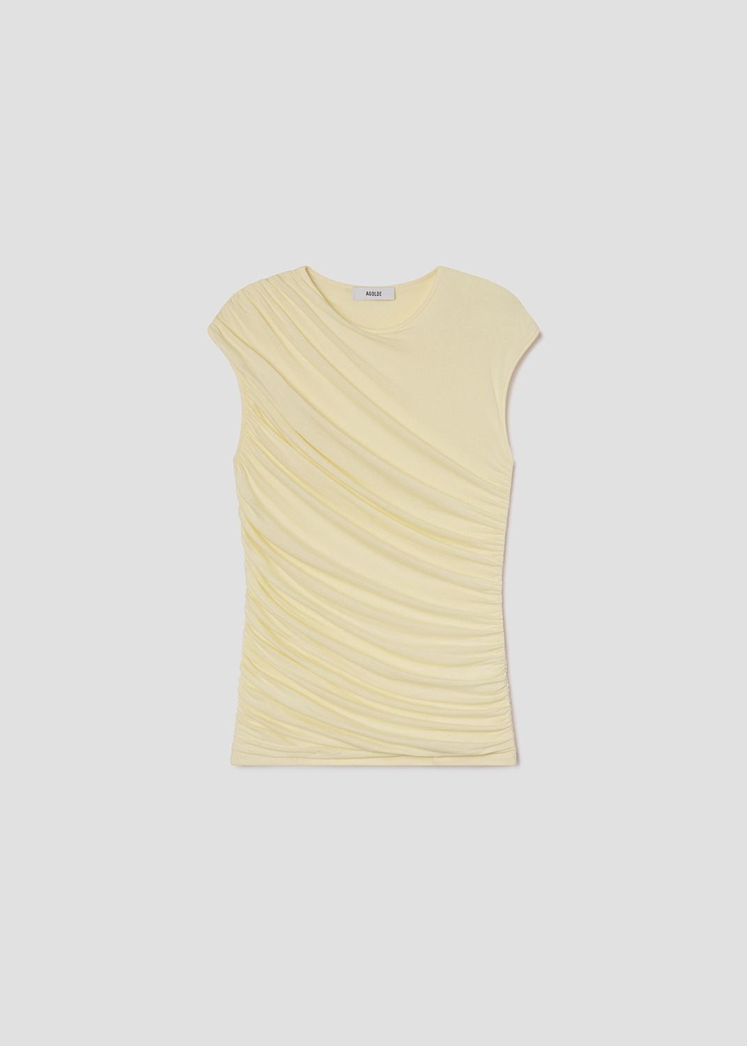 Ester Sleeveless Twist Tank in Lemon Drop Flat