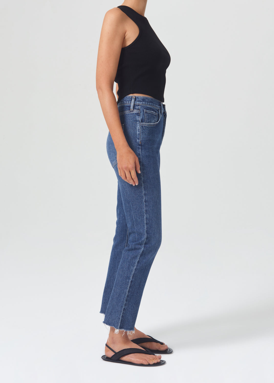 Riley High Rise Straight Crop (Stretch) in Escape side