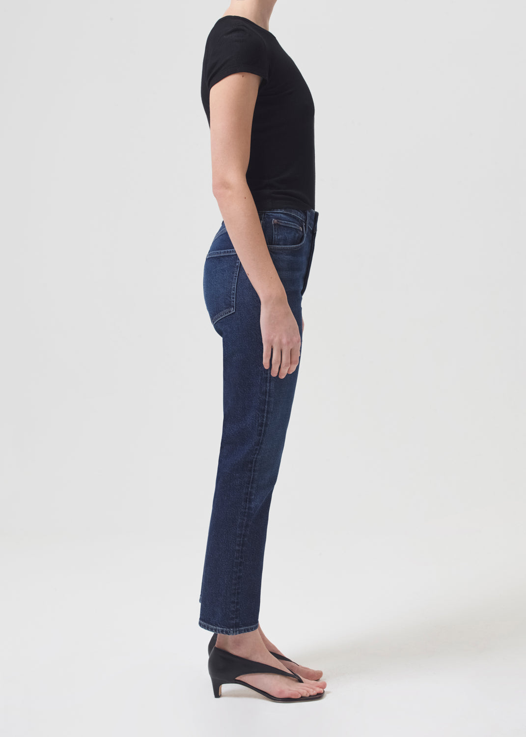 Riley High Rise Straight Crop (Stretch) in Divided side