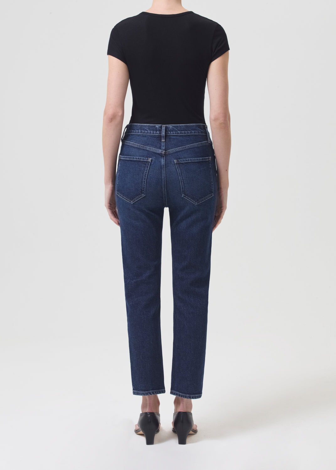 Riley High Rise Straight Crop (Stretch) in Divided back