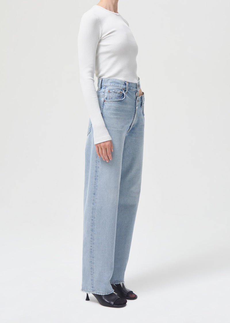 Alma Shrunken Crew Neck in Powder side