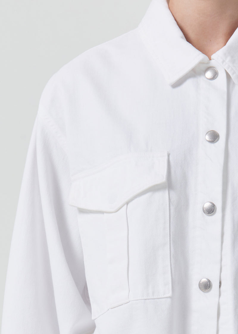 Nyx Denim Shirt in Flour detail